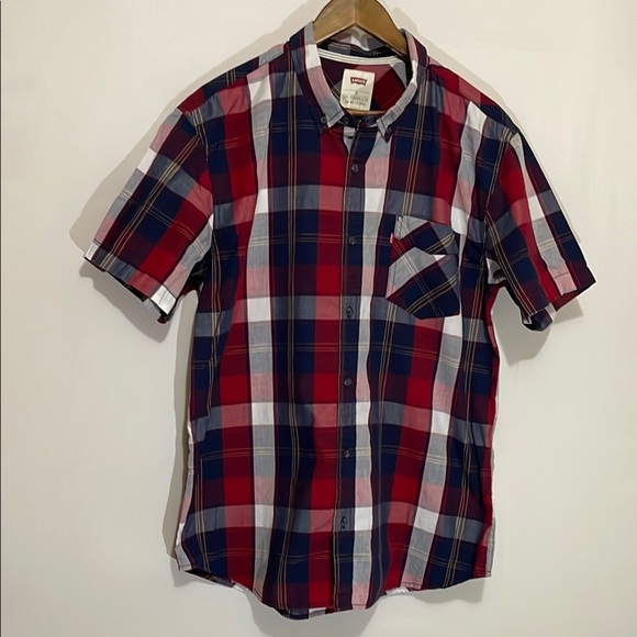 Levi's Other - Levi's Men's Red and Blue Plaid Shirt 
Size Medium